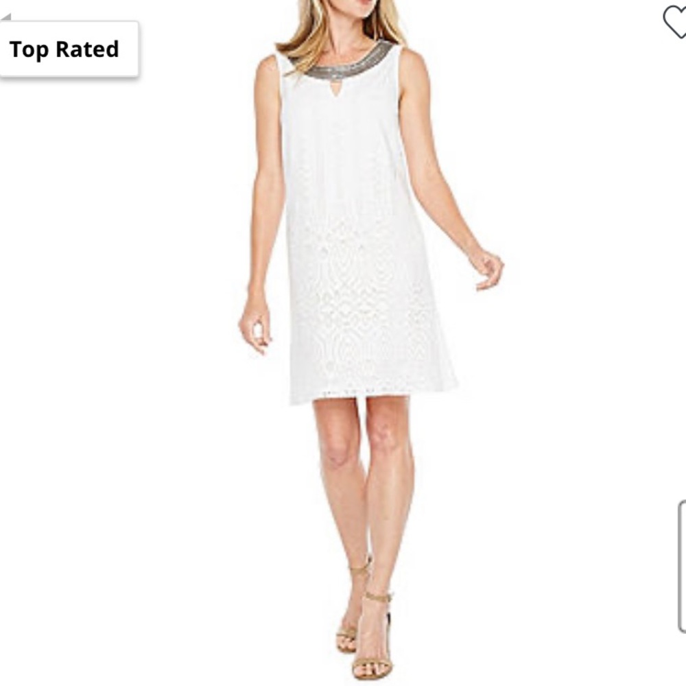 sleeveless ivory dress